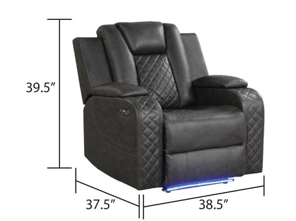 Benz - LED & Power Recliner With Adjustable Headrests And Ambient LED Lighting