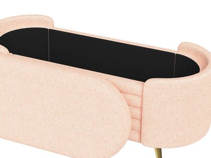 Modern Oval Storage Ottoman With Upholstery