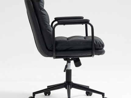 Office Chair, Mid Back Home Office Desk Task Chair With Wheels And Arms Ergonomic Computer Rolling Swivel Chair With Padded Armrest