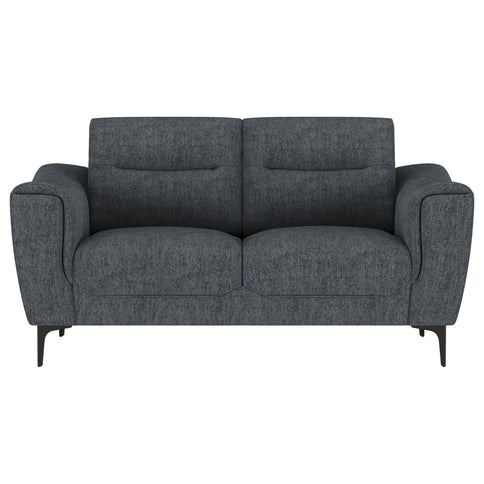 Oberle - 2 Piece Upholstered Sofa Set With Pocket Coil Seating - Charcoal