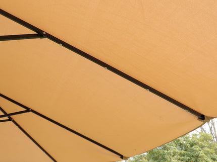 Double- Sided Outdoor Market Umbrella With Lights And Base