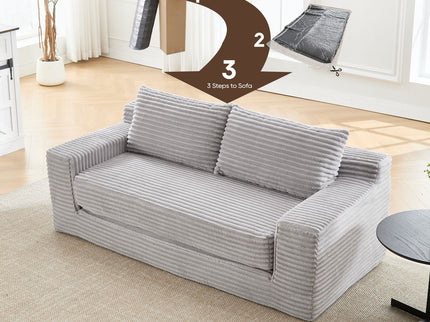 Convertible Loveseat Sofa Bed With Memory Foam & Steel Frame