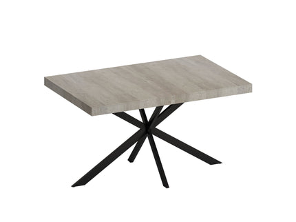 Retro Rectangular Stretch Dining Table With Embossed Center Plate