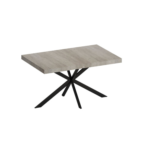 Retro Rectangular Stretch Dining Table With Embossed Center Plate