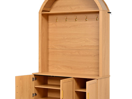 Arched Top Hall Tree With 5 Hooks