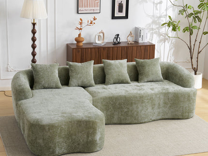 Modular L-Shape Sectional Sofa With Curved Chaise