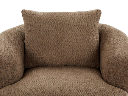 360° Swivel Barrel Sofa Chair With Throw Pillow, Upholstered Accent Chair
