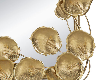 Full Length Mirror With en Leaf Accents, Floor Miiror For Living Room Bedroom - Gold