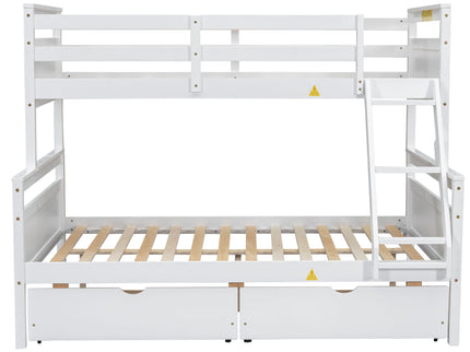 Bunk Bed With Ladder And Safety Guardrail