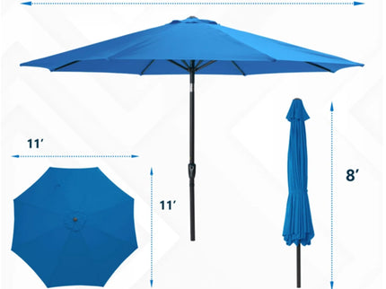 Patio Umbrella With Crank Lift And Tilt, UV-Resistant Canopy
