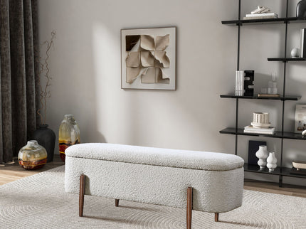 Sarna - Storage Bench - Ivory