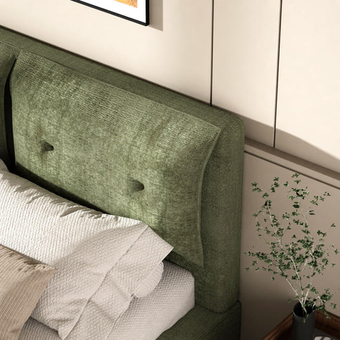 Airframe - Upholstered Bed Frame With Double Layered Upholstered Headboard