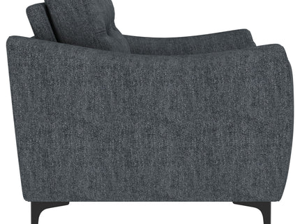 Oberle - Upholstered Sloped Track Arm Loveseat - Charcoal