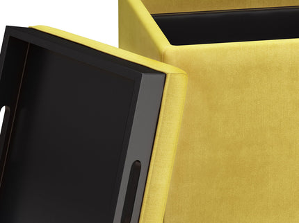 Rockwood - Upholstered Cube Storage Ottoman With Tray