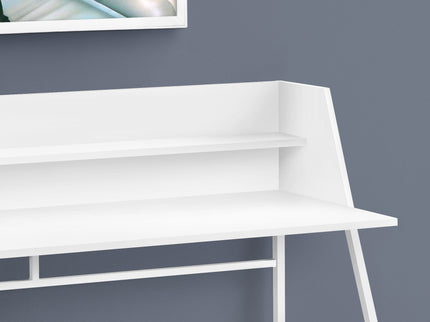 Computer Desk For Home Office, Laptop, Storage Shelves, Marble Look Contemporary & Modern