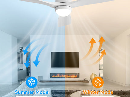 52" Ceiling Fan With Dimmable LED Light, 6 Speed DC Motor, 3 Blades
