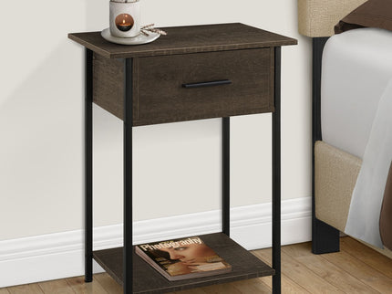 Contemporary 2 Tier Accent Table With Storage Drawer