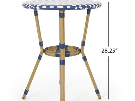 French Bistro Table Outdoor Elegance - White / Blue