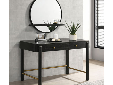 Anser - 2 Drawer Vanity Desk Makeup Table Rounded Design - Black