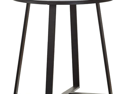 Round End Table With Base, Living Room Furniture - White