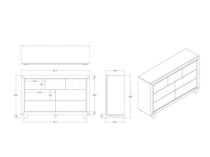 Skye - Marble Dresser - White