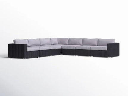 Luxurious Wicker Patio Sectional With Weather Resistant Sunbrella Cushions