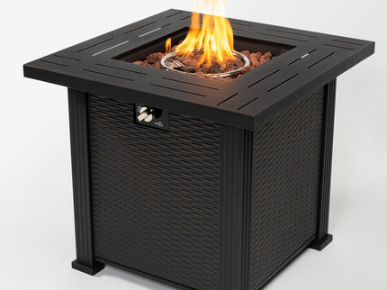 Square Fire Pit Table - Brown
