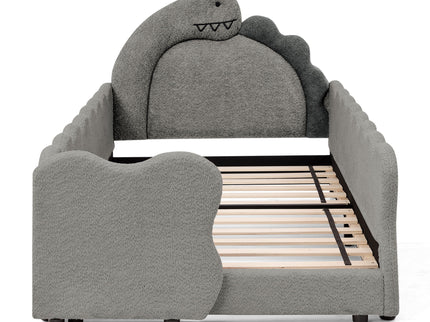 Cute Dinosaur Shaped Bed With Safety Guardrail, Toddler Frame