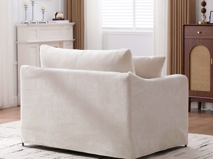 Farmhouse Accent Chair With 2 Bolster Pillows