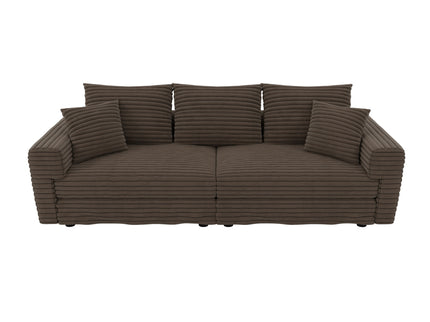 Deep Seat Convertible Sofa With Soft Pillows And Ottomans