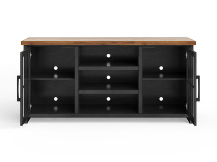 TV Stand Console For TVs Up To 80" - Black / Whiskey