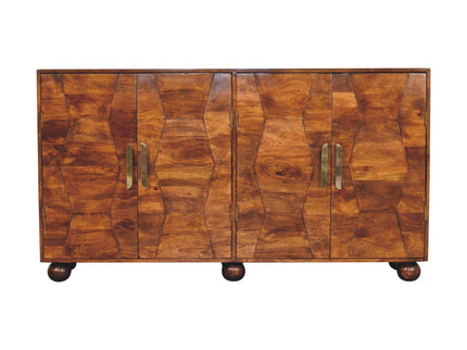 Wavecrest Cabinet, 4 Shelves - Chestnut