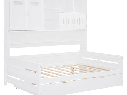 Daybed With All-In-One Cabinet And Shelf