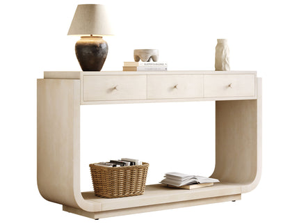 Console Table With 3 Drawers, Display Shelf