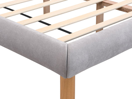 Upholstered Platform Bed Frame With Cookie Shaped Headboard