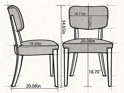 Contemporary Armless Dining Chairs (Set of 2)