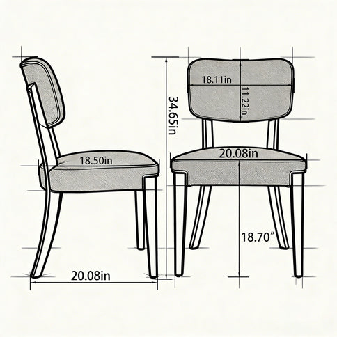 Contemporary Armless Dining Chairs (Set of 2)