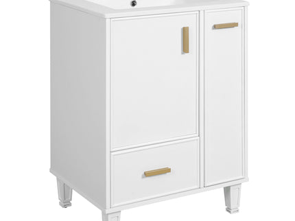 Bathroom Vanity With Sink, Deep Drawer, Door Shelf, 2 Tier Basket