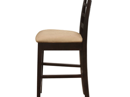 Upholstered Counter Height Stools (Set of 2) - Brown / Beige
