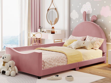 Upholstered Daybed With Rabbit Ear Shaped Headboard