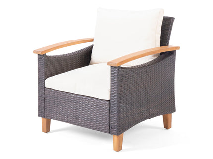 Isla - Transitional Chat Set With Water Resistant Cushions - Teak