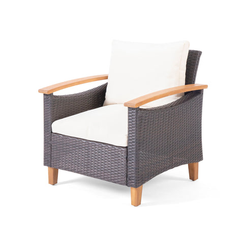 Isla - Transitional Chat Set With Water Resistant Cushions - Teak