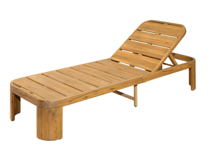 Outdoor Chaise Lounge With Cushion, 5 Position Adjustable Backrest