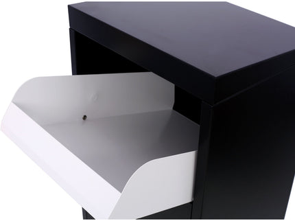 Package Delivery Box, Galvanized Steel Parcel Mailbox With Code Lock & Mounting Hardware, For Outdoor Porch, Curbside - White / Black