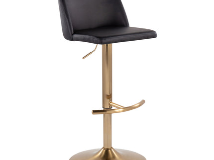 Toriano - Contemporary Adjustable Barstool With Swivel With Rounded T Footrest (Set of 2)