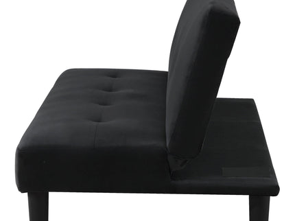Boston - Tufted Convertible Sofa Bed Armless Design - Black