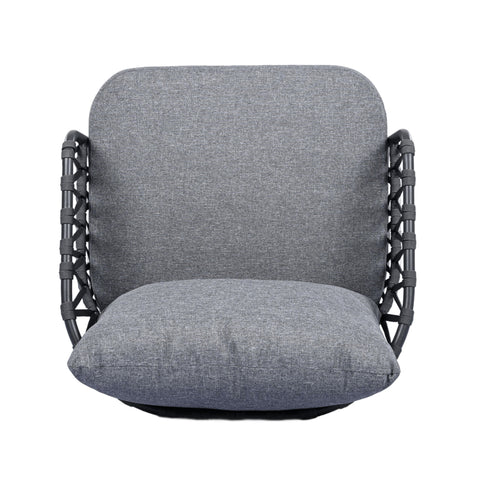 4 Piece Outdoor Patio Furniture Set, Metal Chairs With Woven Rope U Shaped Backrest