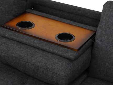 L - Shaped 3 Piece Sectional Sofa With Chaise, Storage Ottoman & Cup Holders