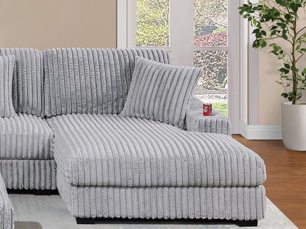 RAF Chaise With Cup Holder Modular Living Room Furniture Pillow - Gray / Mink