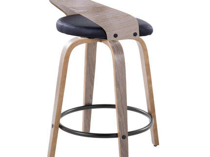 Grotto - Contemporary Fixed Height Counter Stool & Swivel With Round Footrest (Set of 2)